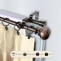 Kd Encimera 0.8125 in. Lucid Double Curtain Rod with 28 to 48 in. Extension, Cocoa KD3739941